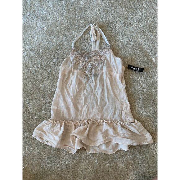 NWT Allen B.‎ Schwartz Halter Top Womens Small S Beige Embroidered - Picture 1 of 8